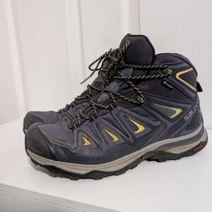 Salomon Ultra 3 Mid GTX Women's Hiking Boots Size 10.5 M Shoes Blue